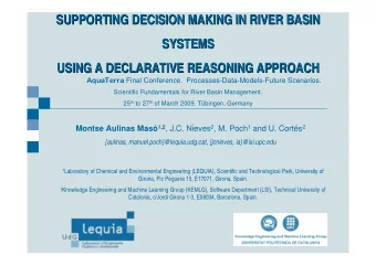 SUPPORTING DECISION MAKING IN RIVER BASIN  SUPPORTING DECISION MAKING IN RIVER BASIN  SYSTEMS