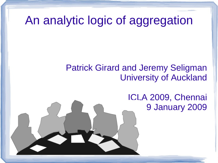 an analytic logic of aggregation