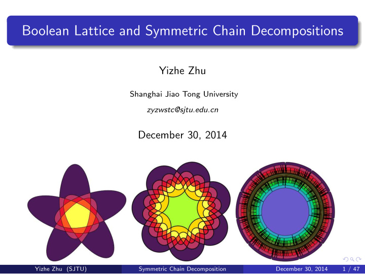 boolean lattice and symmetric chain decompositions