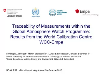 Traceability of Measurements within the  Global Atmosphere Watch Programme:  Results from the World