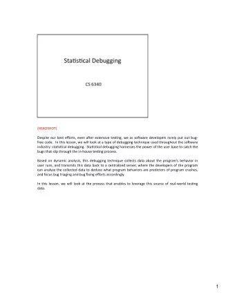 1  We  live  in  an  imperfect  world  with  imperfect  so9ware.