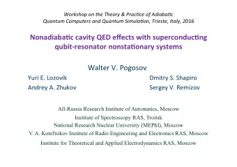 Nonadiaba(c  cavity  QED  effects  with  superconduc(ng   qubit-resonator