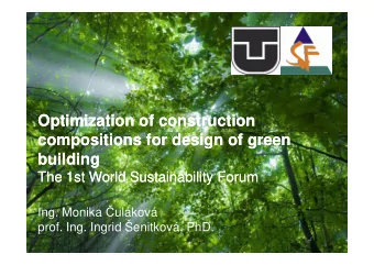 Optimization of construction  Optimization of construction  compositions for design of green