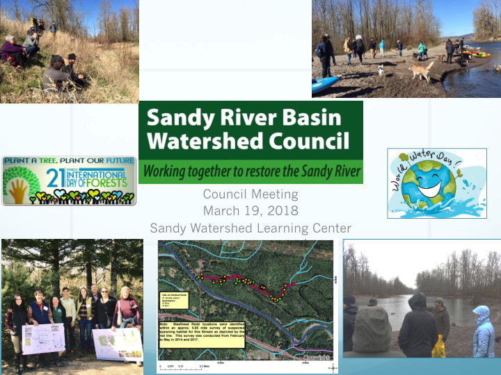 council meeting march 19 2018 sandy watershed learning
