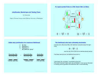 3 = 12 =      1  1  1  4  Likelihoods, Bootstraps and Testing Trees  p.1/60  Likelihoods,