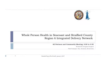 Whole Person Health in Seacoast and Strafford County  Region 6 Integrated Delivery Network  All