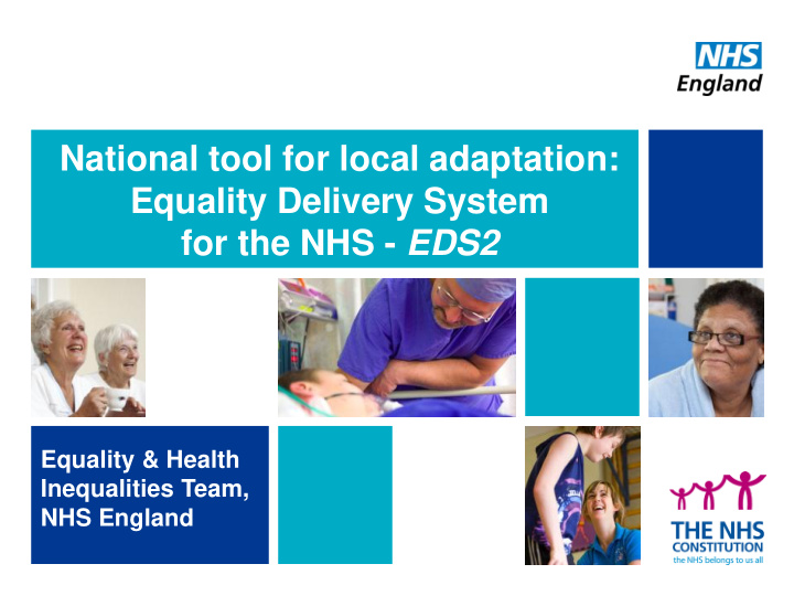 national tool for local adaptation equality delivery