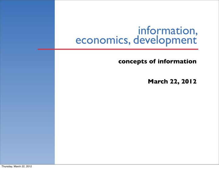 information economics development