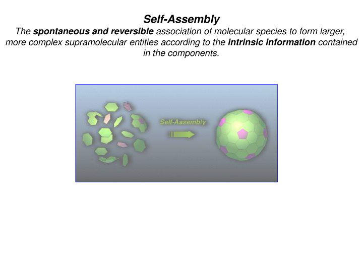 self assembly