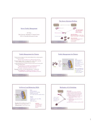 1  Handling Return Traffic  Handling Return Traffic  URL Switching  URL Switching  Idea: switch