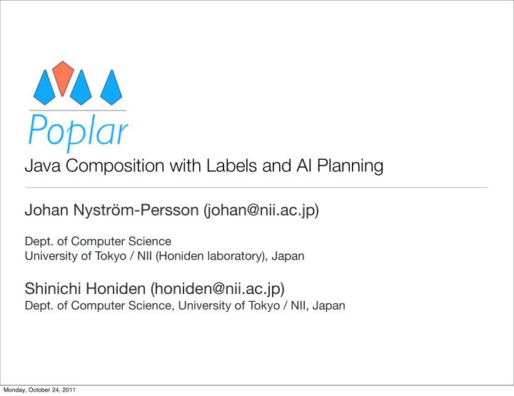 java composition with labels and ai planning