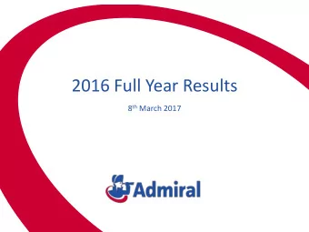 2016 Full Year Results 8 th March 2017  Agenda  Introduction  David Stevens, CEO  Group overview