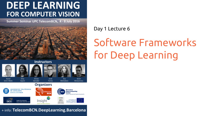 software frameworks for deep learning packages