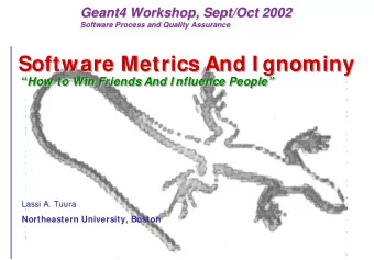 Software Metrics And I gnominy  Software Metrics And I gnominy  Software Metrics And I gnominy