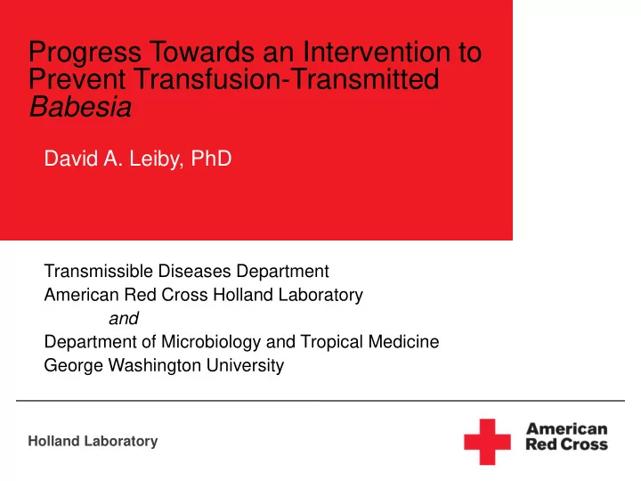 progress towards an intervention to