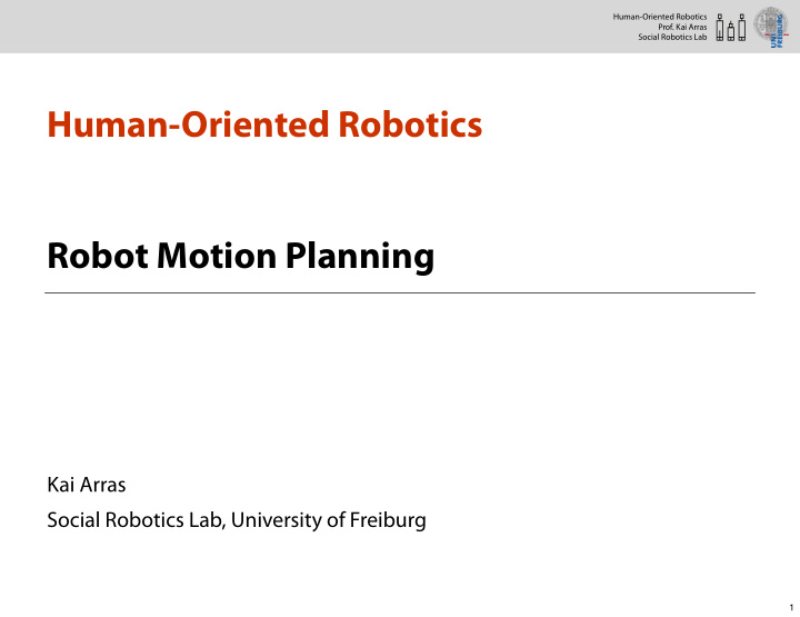 human oriented robotics robot motion planning