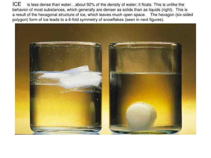 the shape of the water molecule and the hydrogen bond the
