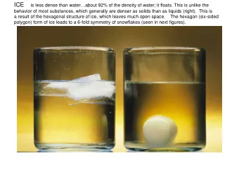 The shape of the water molecule and the hydrogen bond (the  electrostatic attraction between the