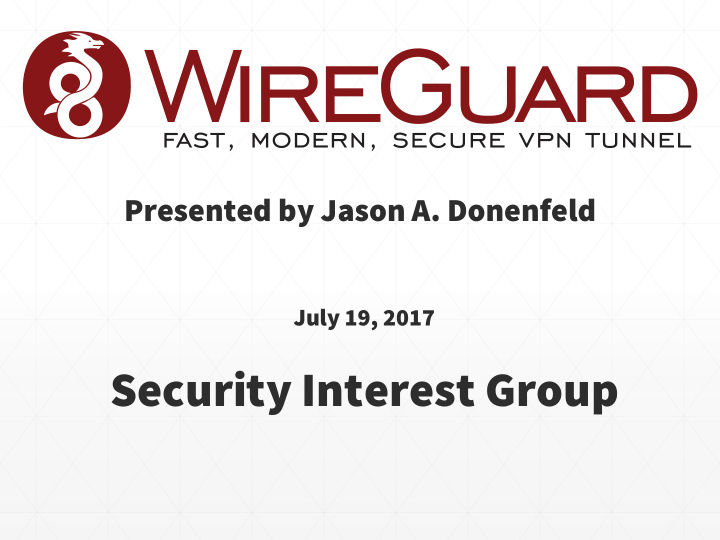 security interest group who who am i am i
