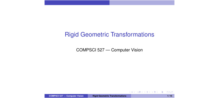 rigid geometric transformations