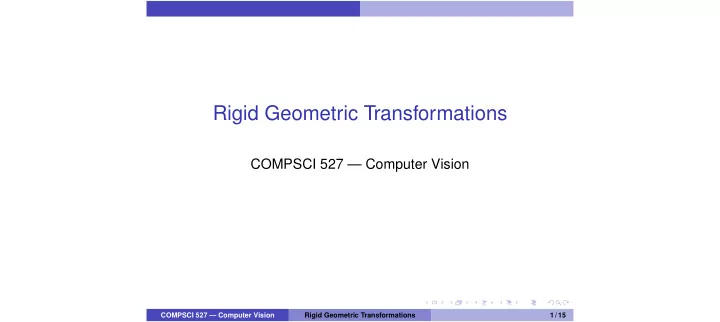 rigid geometric transformations