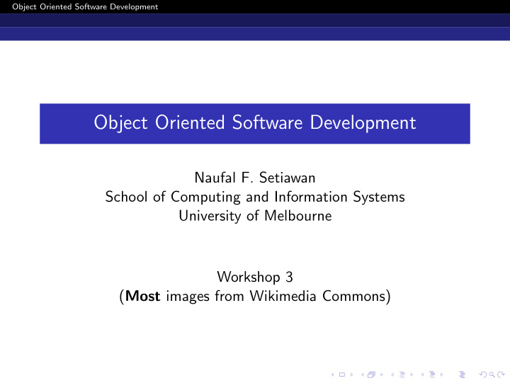 object oriented software development