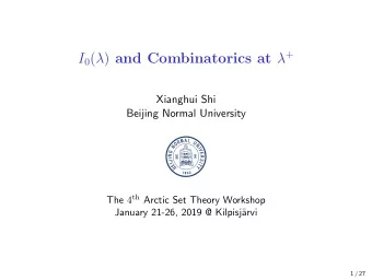 This is a joint work with Nam Trang.  2 / 27 1 Introduction 2 Aronszajn tree and squares 3 Scales