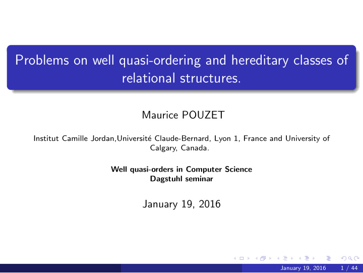 problems on well quasi ordering and hereditary classes of