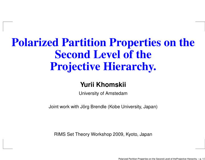 polarized partition properties on the second level of the
