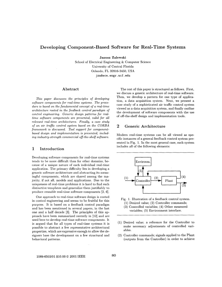 developing component based software for real time systems