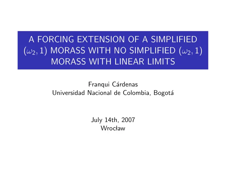 a forcing extension of a simplified 2 1 morass with no