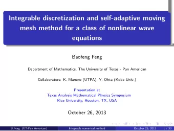 Integrable discretization and self-adaptive moving  mesh method for a class of nonlinear wave
