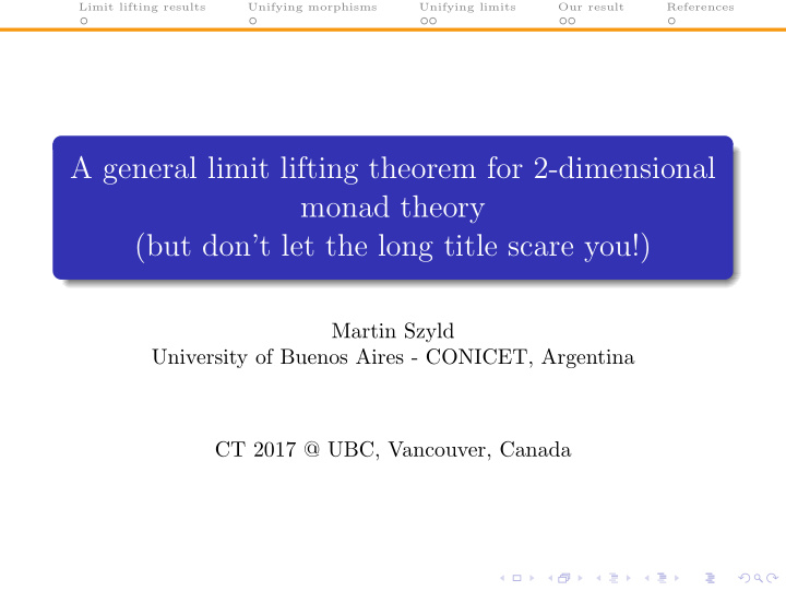 a general limit lifting theorem for 2 dimensional monad