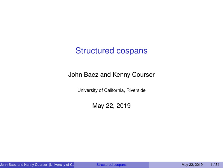 structured cospans