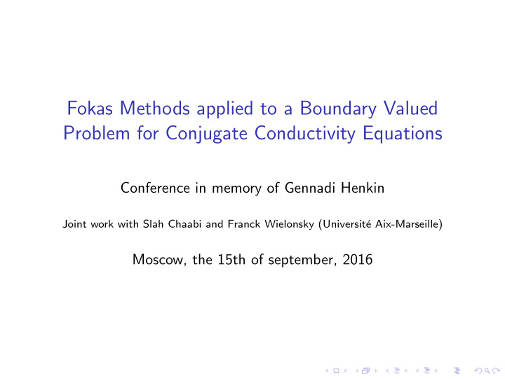 fokas methods applied to a boundary valued problem for