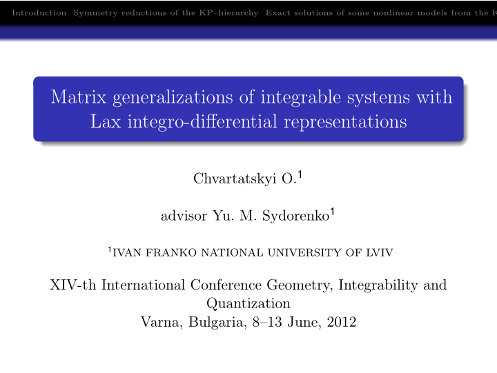 matrix generalizations of integrable systems with lax