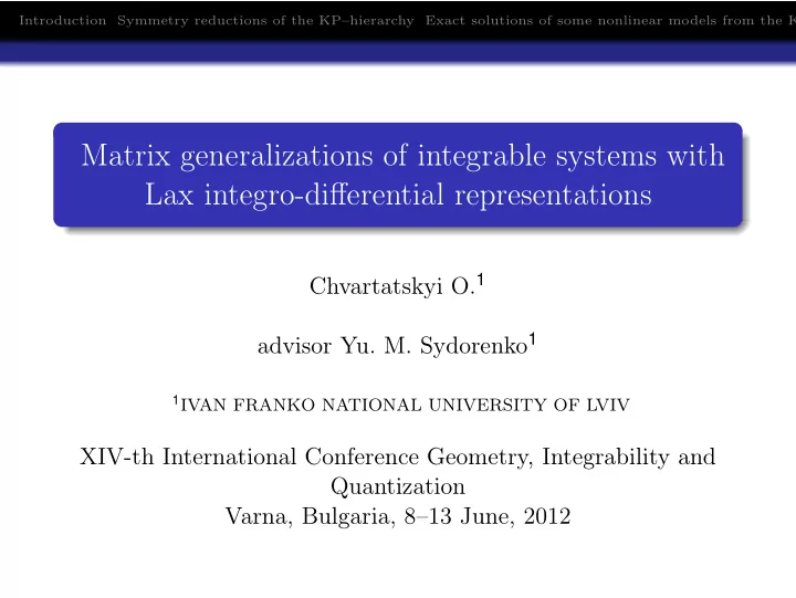 matrix generalizations of integrable systems with lax