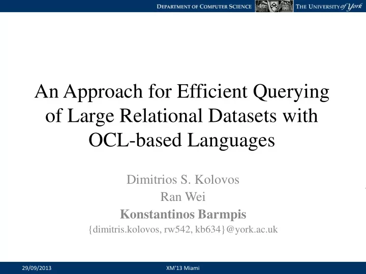 of large relational datasets with