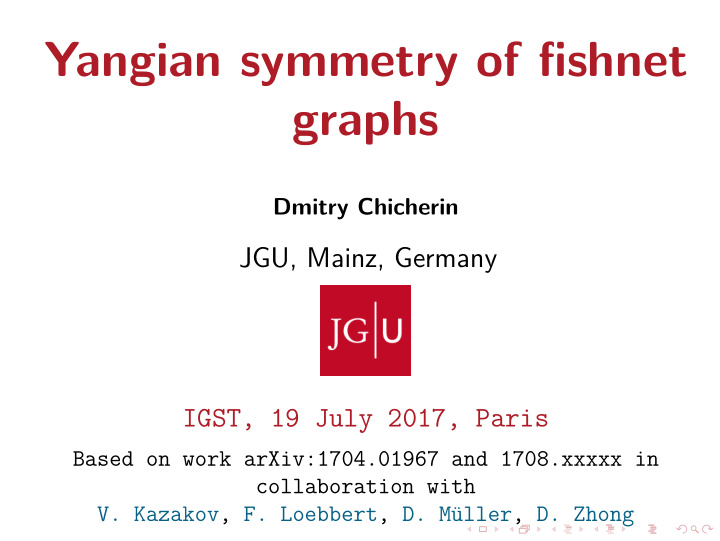 yangian symmetry of fishnet graphs