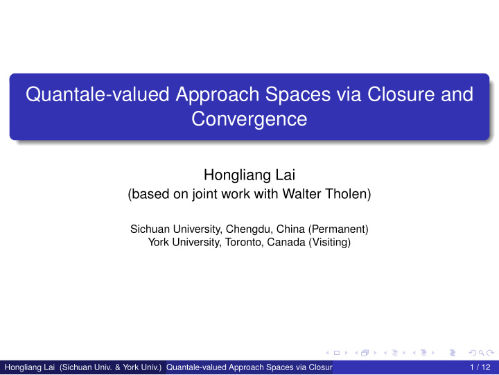 quantale valued approach spaces via closure and