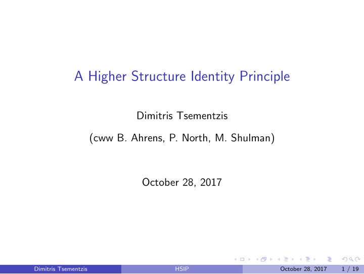 a higher structure identity principle