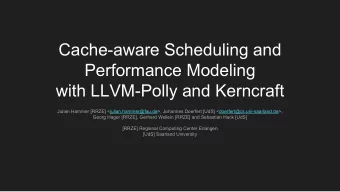 Cache-aware Scheduling and  Performance Modeling  with LLVM-Polly and Kerncraft  Julian Hammer