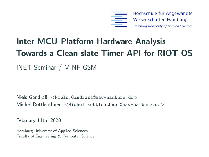inter mcu platform hardware analysis towards a clean