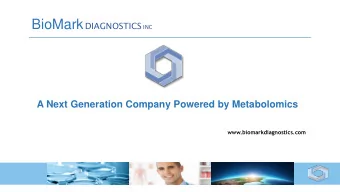 ABOUT BIOMARK  Executive Team  Rashid Ahmed, MBA  Founder, Chief Executive Officer  Dr.