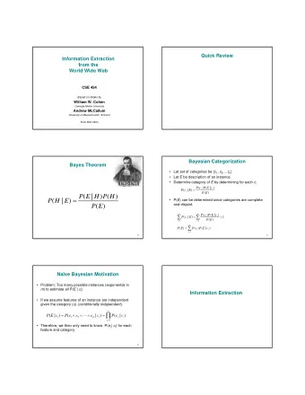 (  |  )  (  )  P  E  H  P  H  =  (  |  )  P  H  E  P( E ) can be determined since categories are