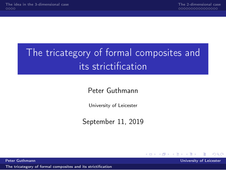 the tricategory of formal composites and its