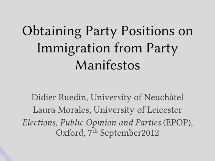 didier ruedin university of neuch tel laura morales