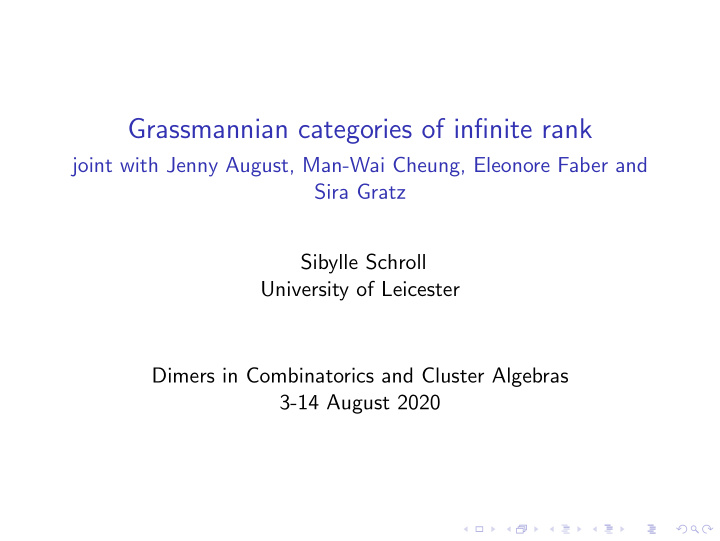grassmannian categories of infinite rank