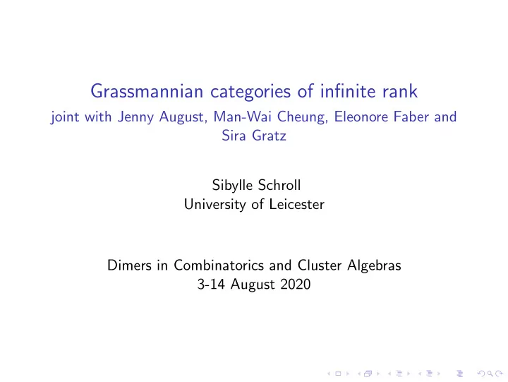 grassmannian categories of infinite rank