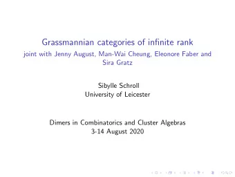Grassmannian categories of infinite rank  joint with Jenny August, Man-Wai Cheung, Eleonore Faber